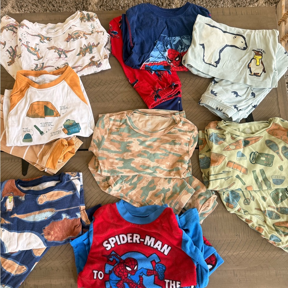 Spider-Man Red & Blue Pajama Set + Mixed Kids Long Sleeve Tops